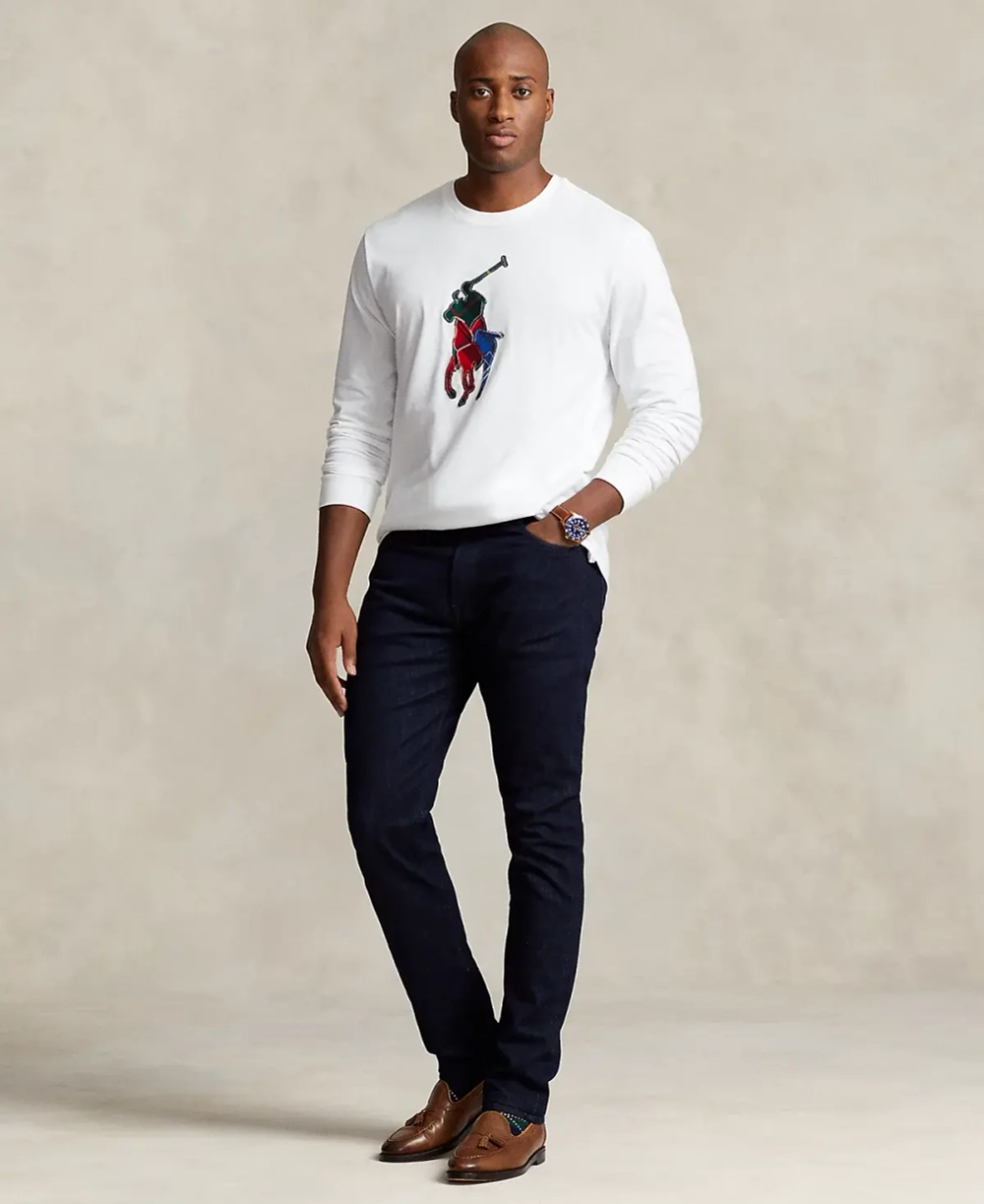 Лонгслив Ralph Lauren «Пони», бел.
