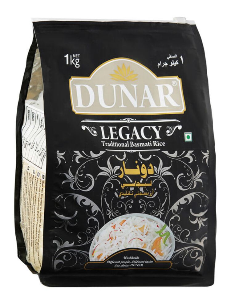 Рис Dunar Basmati Legacy длиннозерный шлифованный 1 кг x 2 шт