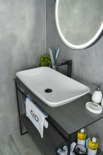 Раковина Gid N9122 51124 накладная белая 71x40x14