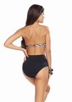 Раздельный купальник: тигровый лиф-бандо и высокие плавки (Размер: 80C/40) (Цвет: тигровый)