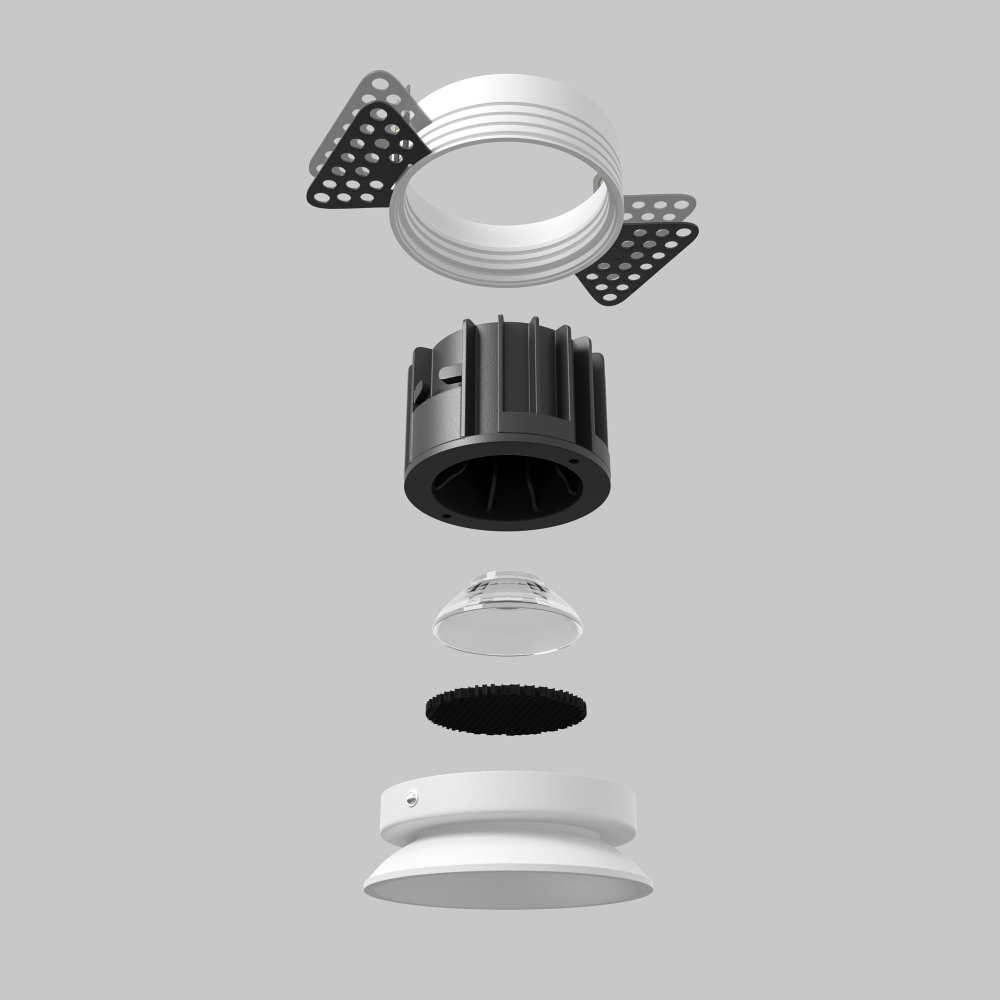 Встраиваемый светодиодный светильник Maytoni Round DL058-12W2.7K-TRS-W