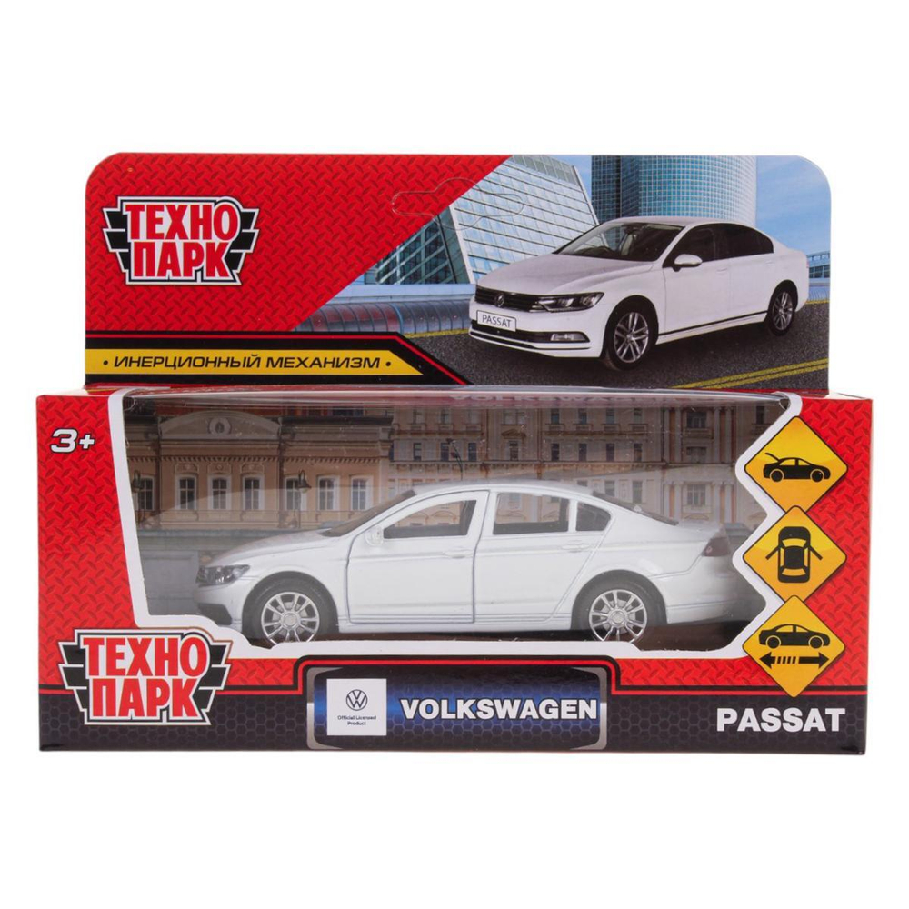 Модель ин. мет. "Volkswagen Passat" 12см. белый, коробка PASSAT-12-WH (72) (Технопарк)
