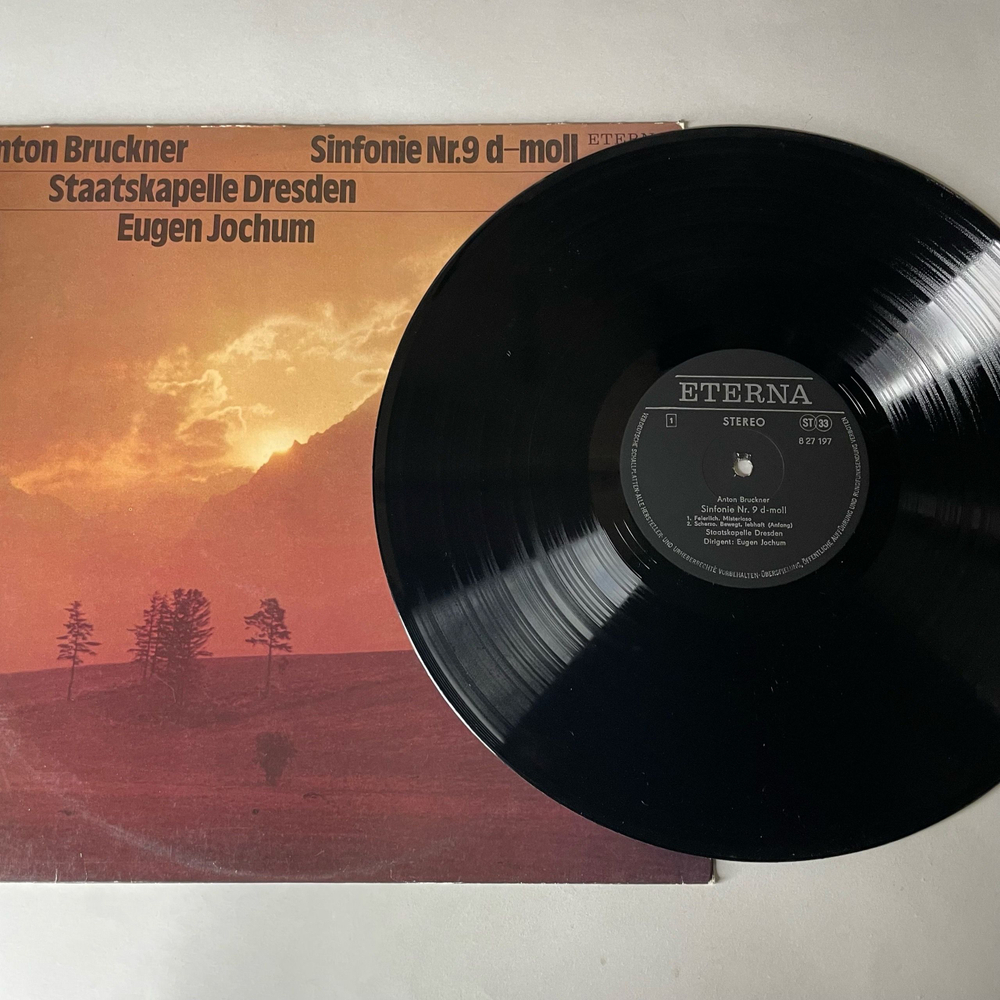 Винтажная виниловая пластинка LP Anton Bruckner Антон Брукнер, Staatskapelle Dresden, Eugen Jochum, Симфония Sinfonie Nr. 9 D Moll (ГДР 1979)