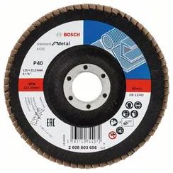 Круг лепестковый торцевой Bosch 125x22 Standard for Metal X431 Р40 2608603656