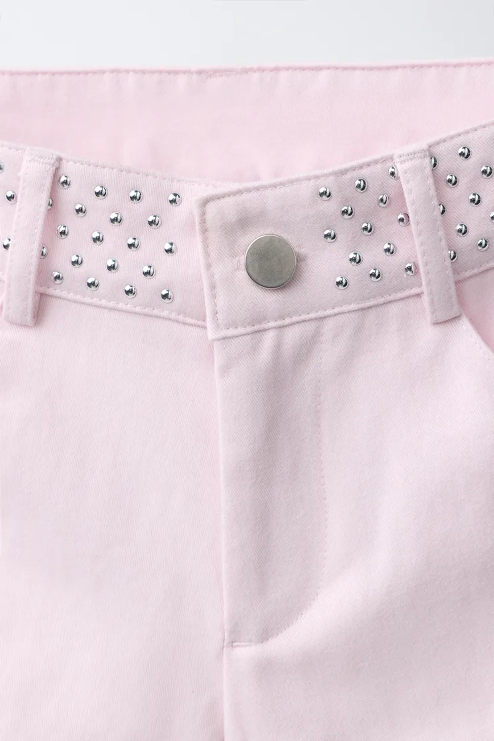 ZARA ШОРТЫ С ЗАКЛЕПКАМИ И ЗВЕЗДАМИ, РОЗОВЫЙ