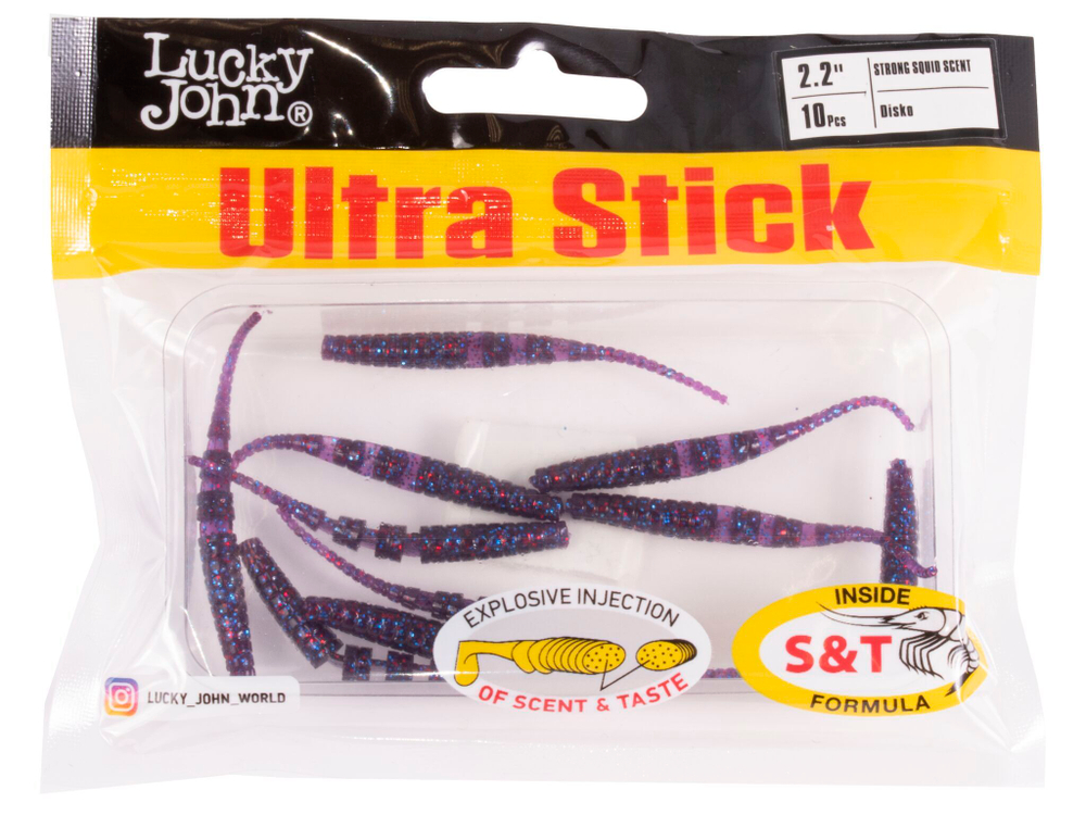 Слаги Lucky John Ultra Stick 2.2" (56 мм), 10шт/уп