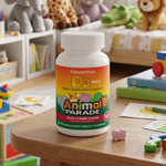 NaturesPlus, Animal Parade®, витамин D3, со вкусом черешни, 12,5 мкг (500 МЕ), 90 таблеток в форме животных