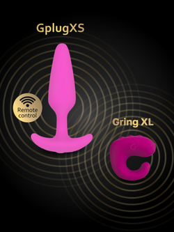 Вибратор на палец 2 в 1 Gvibe Gring XL - Sweet Raspberry, 5 см. фиолетовый