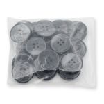 Пуговицы 4 прокола 40L=25 мм, (Black (черный)), 24 шт