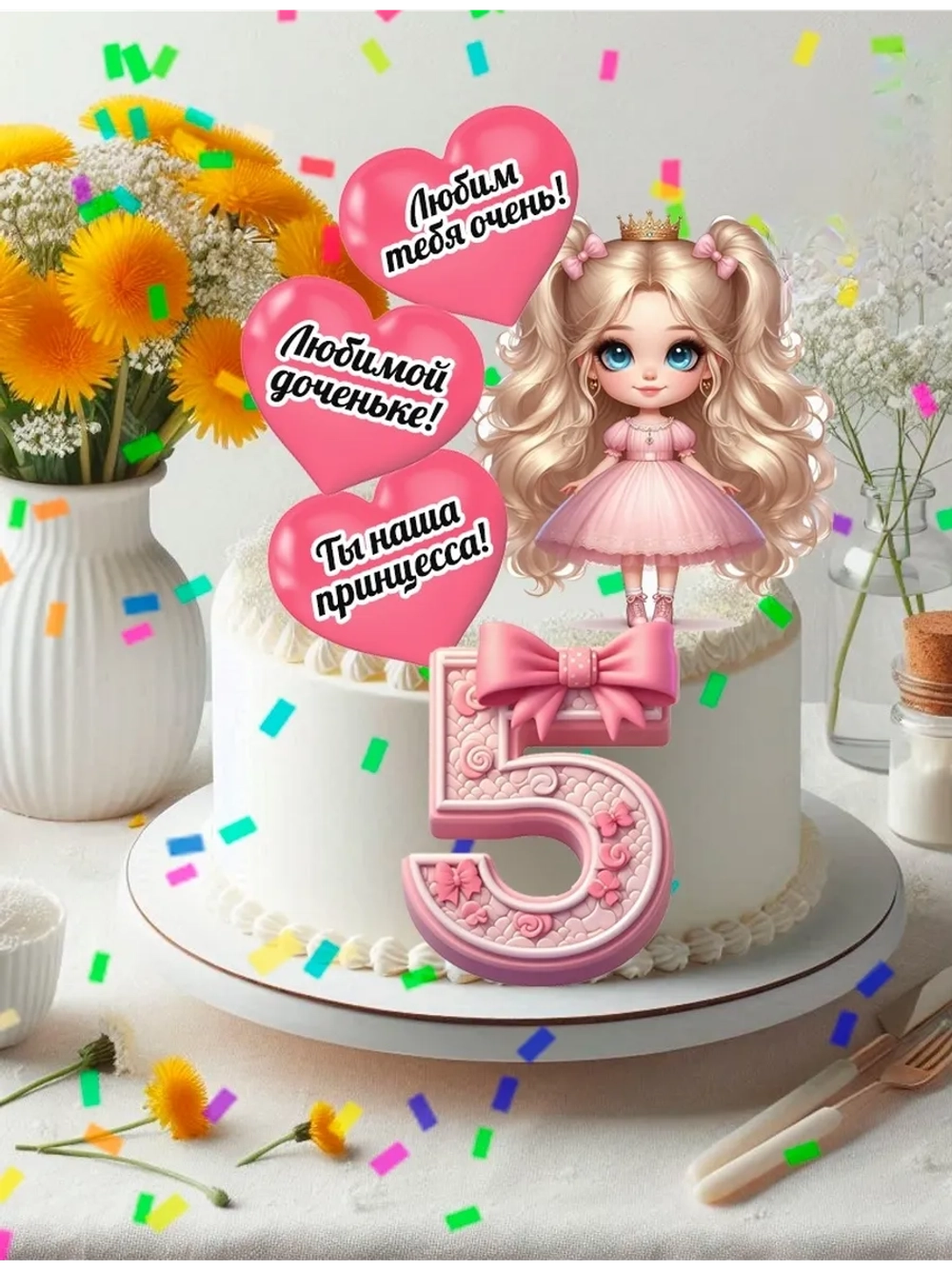 Формат А4 Вафельная картинка принцесса 5 лет