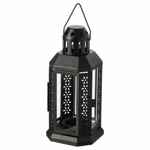 Подсвечник фонарь IKEA ENRUM (ЭНРУМ), Черный, 22 см