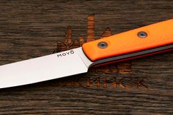 Нож кухонный MOYO Геликон овощной 105мм, сталь AR-RPM9, рукоять G10-extra оранжевый