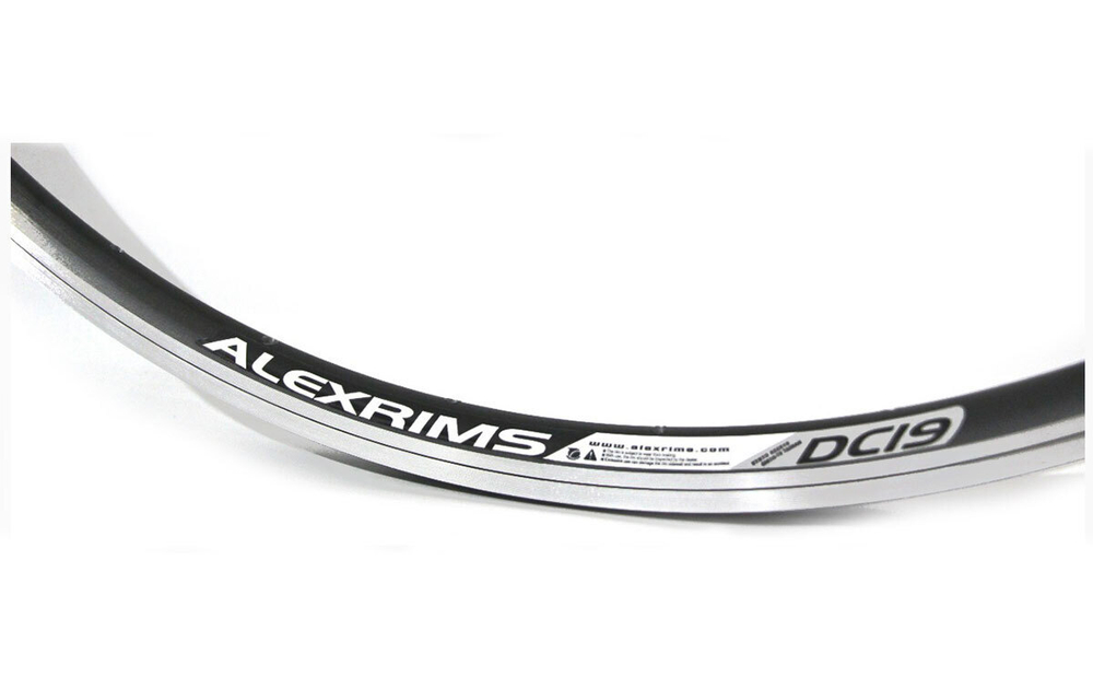 Обод 26" ALEXRIMS алюминиевый, двойной, 32H, фрезерованный, индикатор износа, 599х16/22х19мм, F/V, анодированный, черный