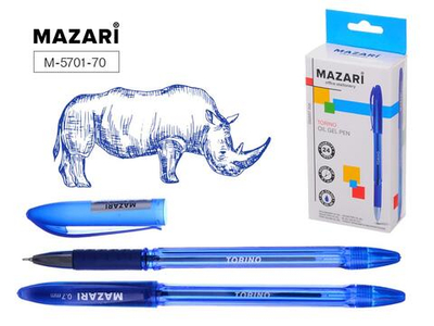 Ручка шарик. масл. 0.7мм. "Torino" синяя, Smart Ink, (Индия) корпус прозрач.цветной, с резин.грипом