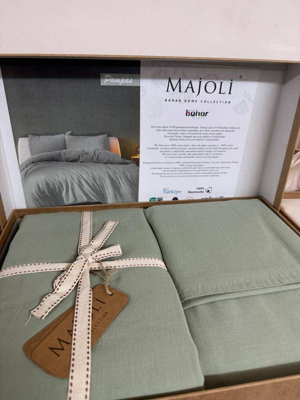 КПБ MAJOLİ Stonewashed PAMPAS евро под. 200*220, прост. 240*260, нав. 50*70-2шт. Вар. Хлоп.