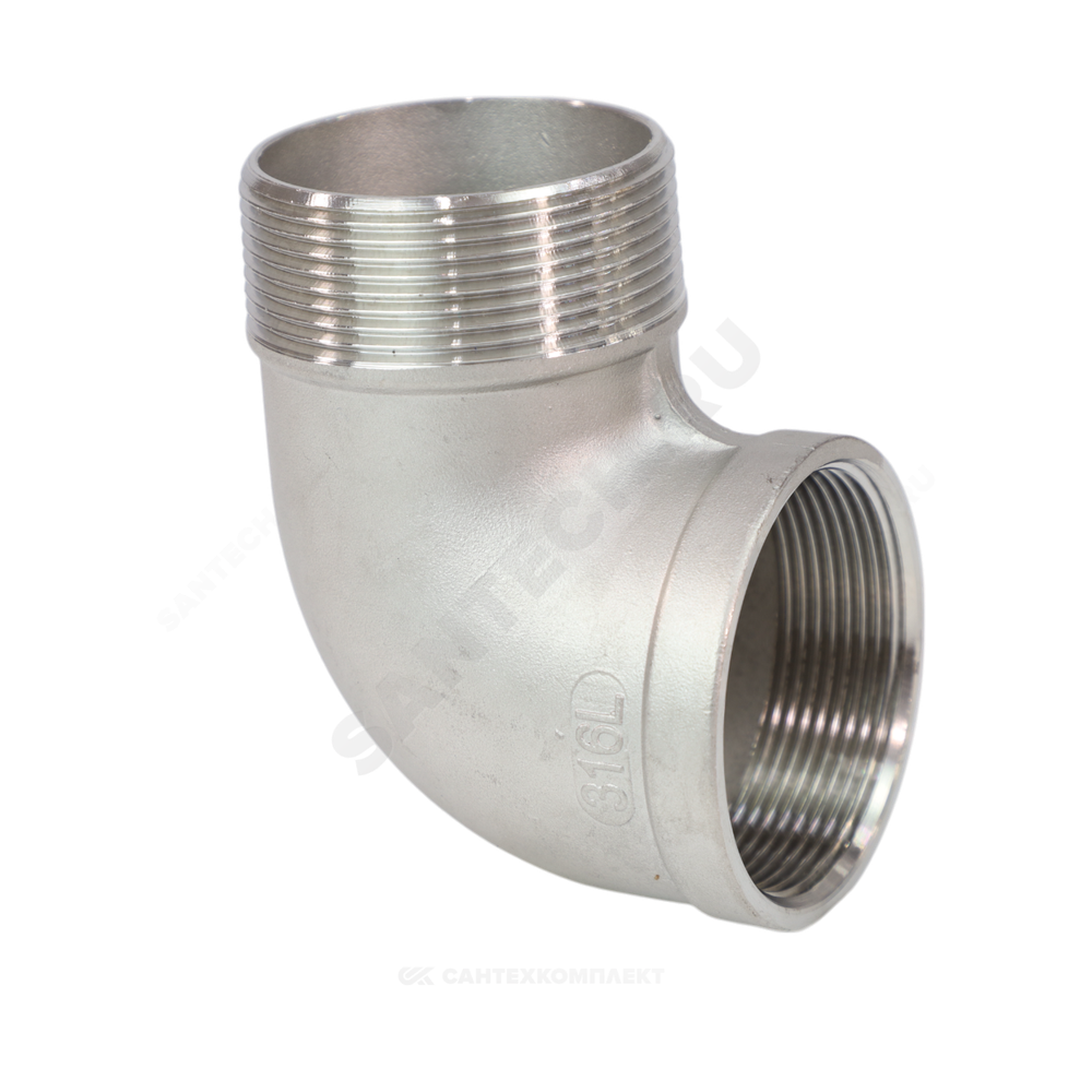 Угольник сталь нерж Ду 40 (1 1/2") ВР/НР Benarmo
