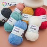 Пряжа Astra Premium (Астра Премиум) Панда (Panda) / уп.2 мот. по 100 г, 240 м, 515 св.голубой