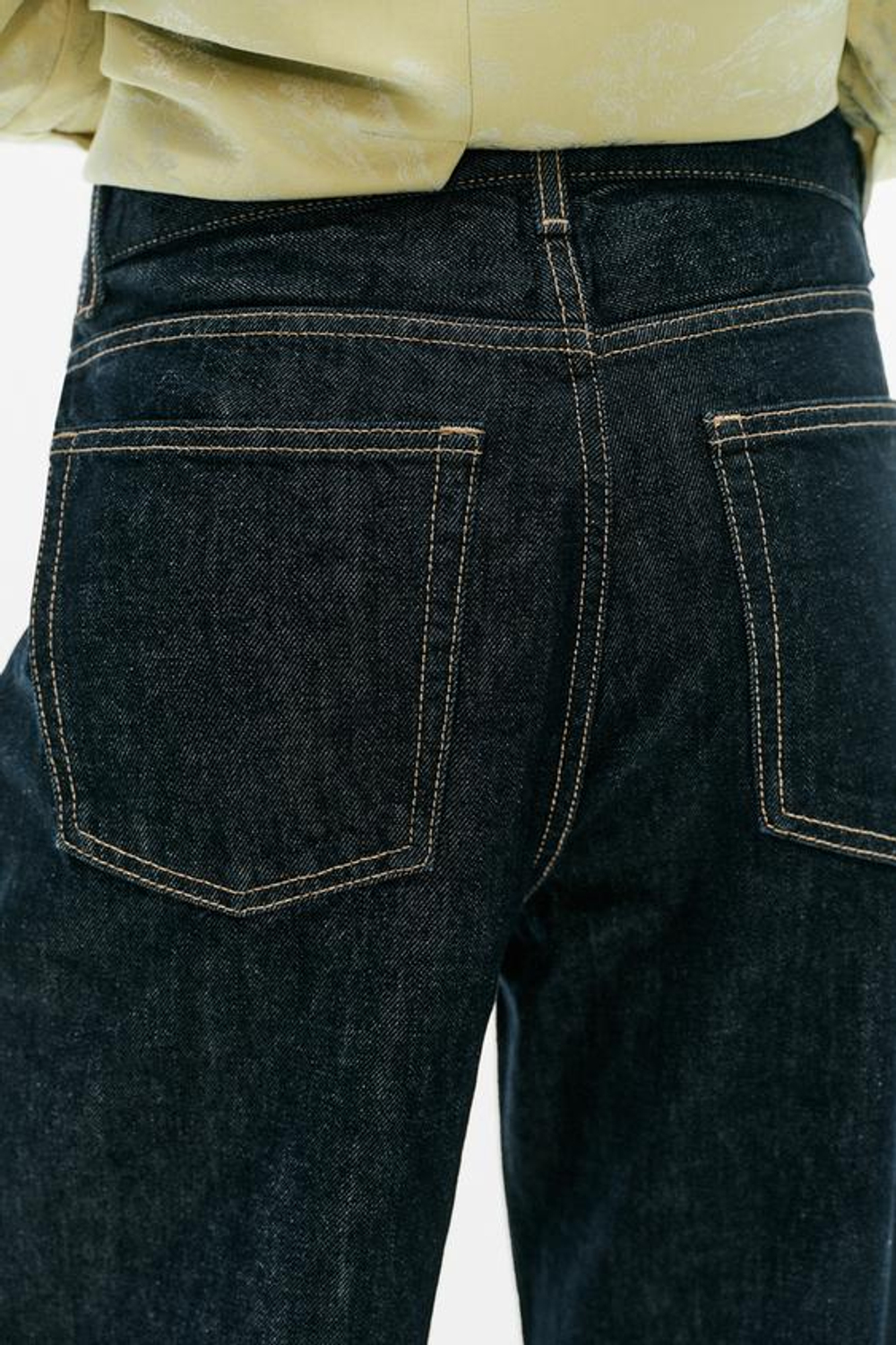 ZARA ДЖИНСЫ TRF BAGGY FOLDED СО СРЕДНЕЙ ПОСАДКОЙ, ТЕМНЫЙ ИНДИГО
