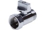 Кран шаровой мини хромированный ДУ15 (1/2) AQUALINK Cr Г/Ш ручка-флажок (1321) (200/20)