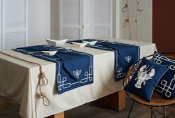 Дорожка на стол Navy story из коллекции Sea treasures, 45х150 см