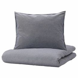 Комплект постельного белья IKEA KOPPARBLAD (КОППАРБЛАД), Односпальный, Темно-серый, 150x200, 50x80 см