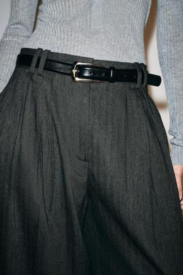 ZARA РЕМЕНЬ ИЗ 100% КОЖИ С ПРЯЖКОЙ, ЧЕРНЫЙ