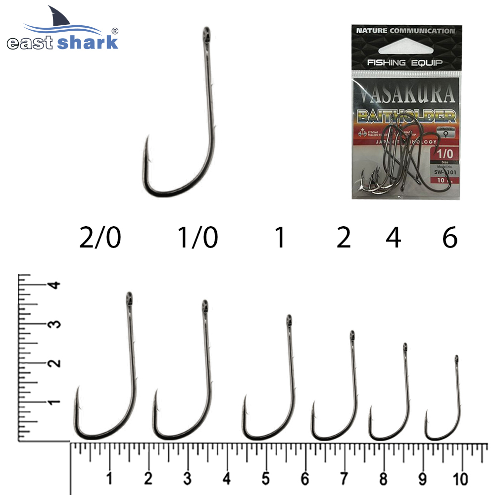 Крючки NEW EastShark Vasakura BAITHOLDER № 2 BL