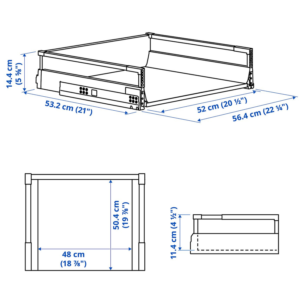 IKEA MAXIMERA  (ИКЕА МАКСИМЕРА)  -  Ящик, средний - белый 60x60 см