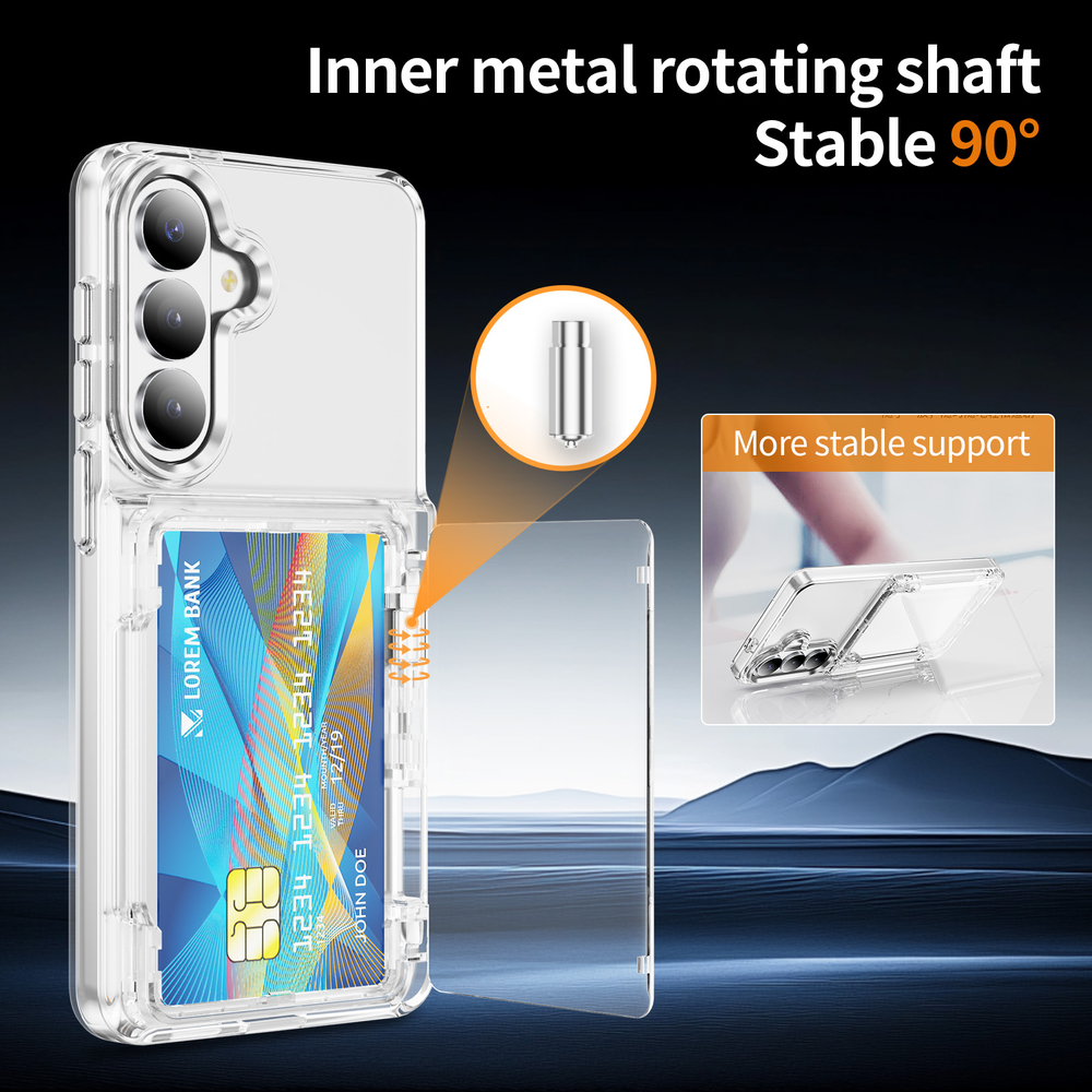 Прозрачный чехол Lumen Case с подставкой 2‑в‑1 и отделением для карт: Samsung Galaxy S25