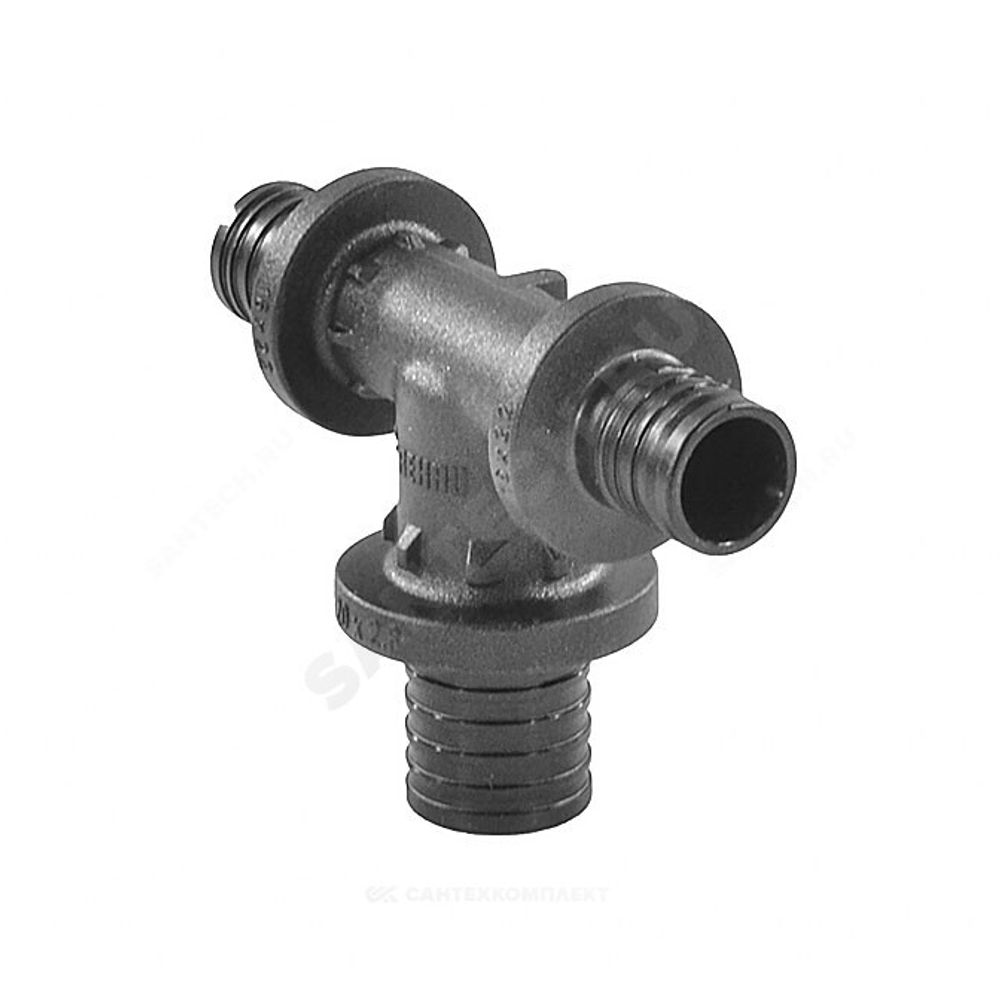 Тройник для PE-X труб аксиальный PPSU Дн 25х32х25 переходной RAUTITAN PX Rehau 11601061001