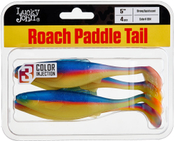 Виброхвосты съедобные LJ Pro Series ROACH PADDLE TAIL 5.0in (12,7 см), цв. G04, 4 шт.