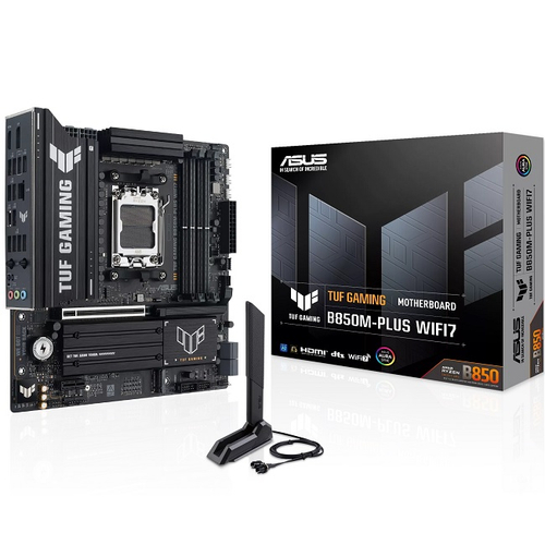 Материнская плата ASUS TUF GAMING B850M-PLUS WIFI7 (AM5/AMD B850/4xDDR5/PCI-Ex16/3xM.2/SB/Wi-Fi/BT/GLAN/DP/HDMI/mATX)