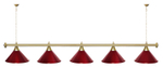 Лампа STARTBILLIARDS 5 пл. (плафоны золотые,штанга золотая,фурнитура золото)