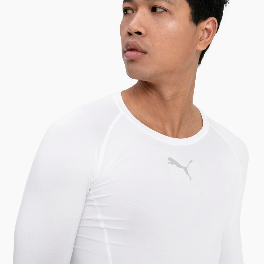 Мужская теннисная футболка Puma Liga Baselayer Tee Long Sleeve - puma white