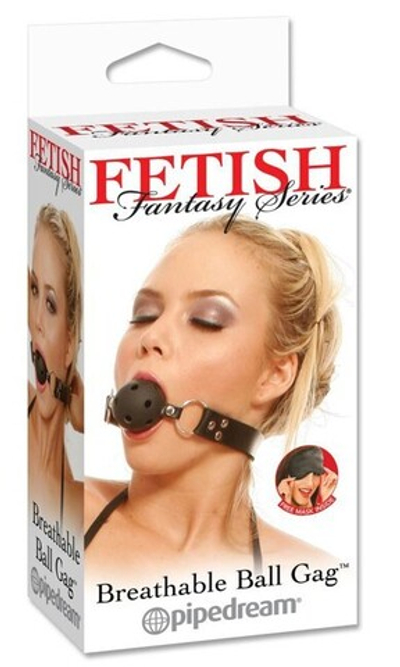Кляп с отверстиями Breathable Ball Gag (Цвет: черный)