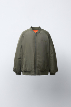 ZARA БОМБЕР С КОНТРАСТНОЙ ПОДКЛАДКОЙ, ХАКИ