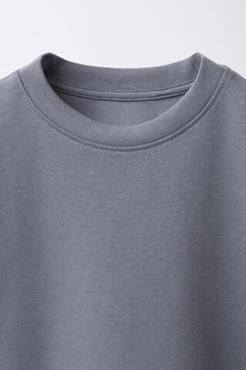 ZARA ОДНОТОННАЯ ФУТБОЛКА ИНТЕРЛОК, СИНИЙ