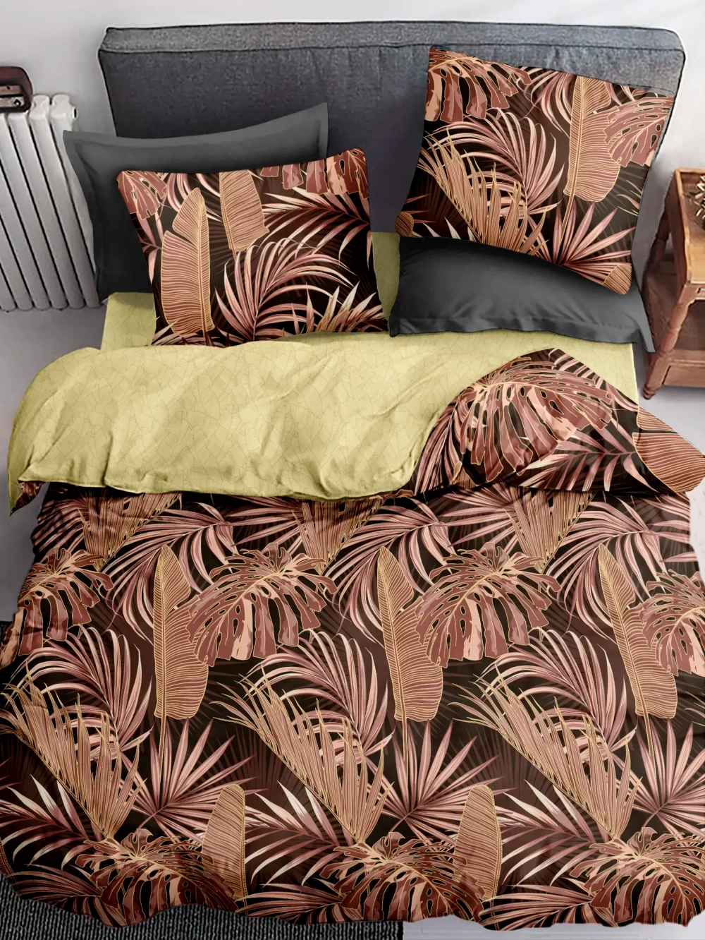 Постельное белье 2,0 поплин Павлина Джунгли (коричневый)