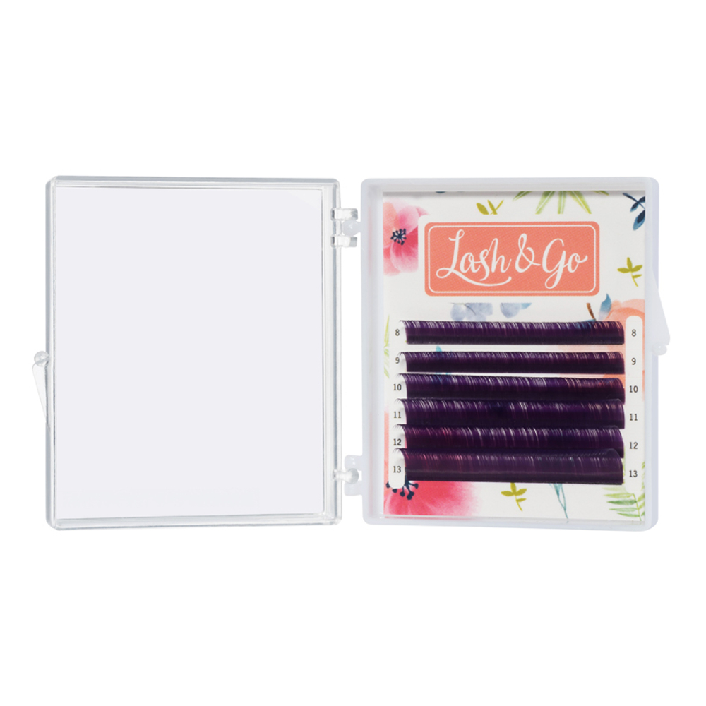 Фиолетовые ресницы Lash&Go MINI MIX - 6 линий