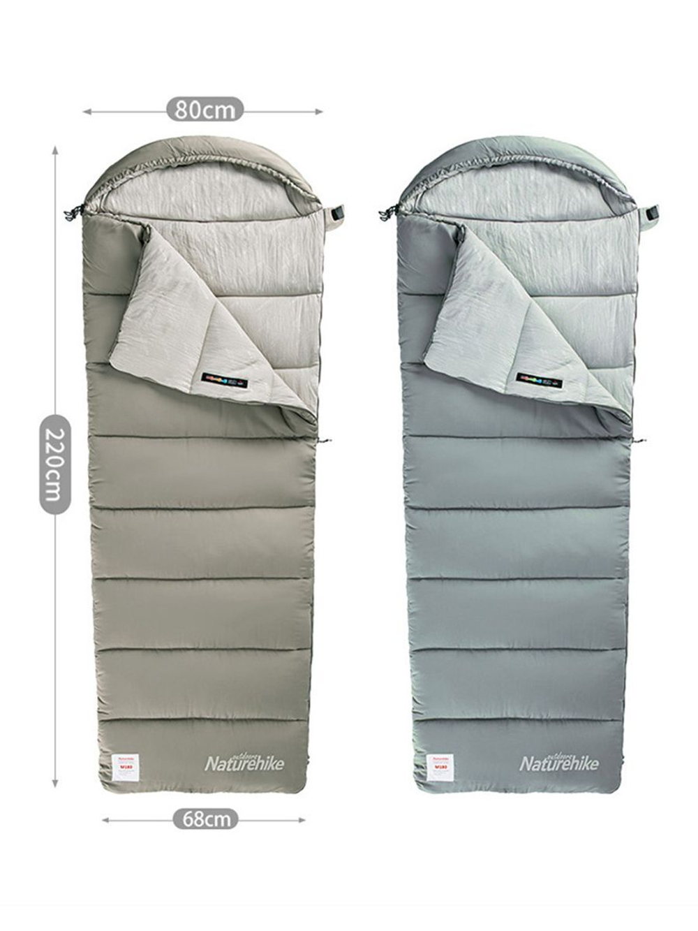 Спальный мешок Naturehike CNK2350WS023 M320 ультралёгкий хлопковый с капюшоном, весна осень, камуфляжный, молния справа