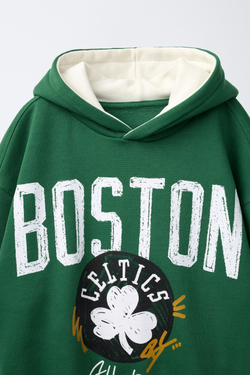 ZARA ХУДИ С ПРИНТОМ NBA - BOSTON CELTICS, ЗЕЛЕНЫЙ