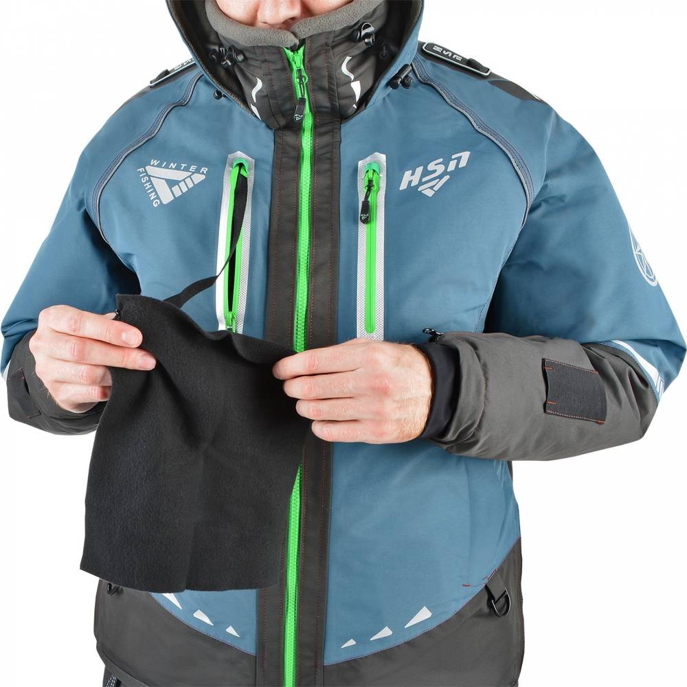 Костюм-поплавок мужской зимний "Rescuer V prosport"-45, hardguard, бирюза (зеленые молнии), ХСН
