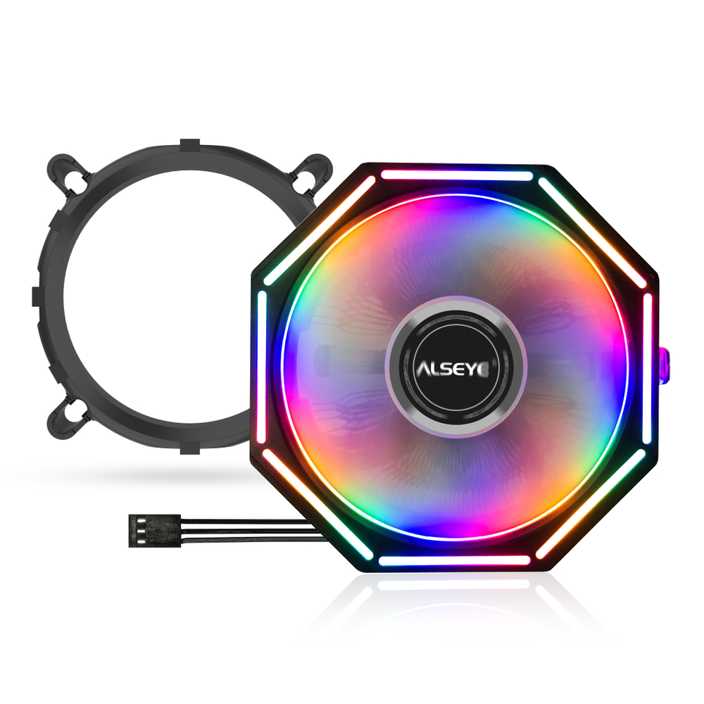 Кулер для CPU Alseye O120Z Plus, 1х120мм, 4-pin, Al, черный-белый/FRGB, 600-2000rpm, 52.6CFM, 33.8дБ, TDP 95Вт, INTEL 1700/1200/115x/775, AMD AM5/AM4/AM3(+)/AM2(+) (AS.01.04.0005)