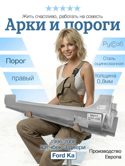 Порог правый Ford Ka Hatcback 3 door 1996-2008 (Klokkerholm) хэтчбек