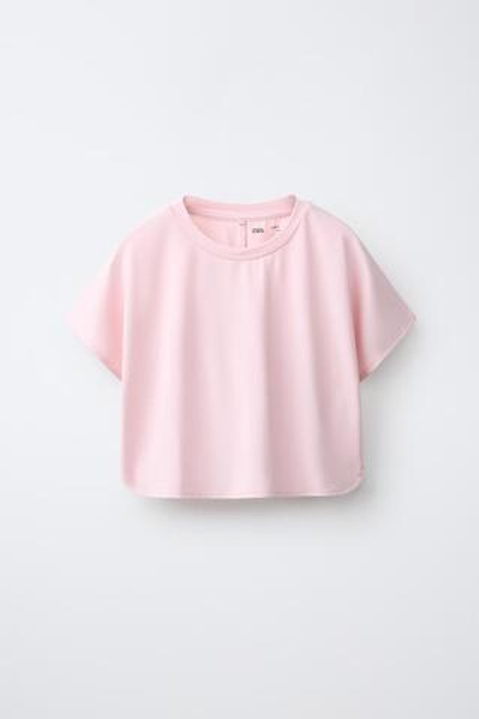 ZARA СПОРТИВНАЯ ФУТБОЛКА СВОБОДНОГО КРОЯ, РОЗОВЫЙ