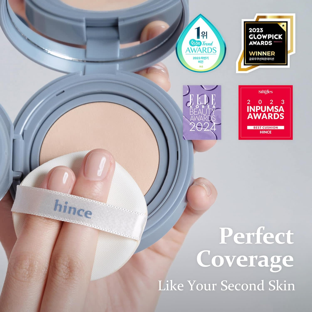 Hince, Second Skin Mesh, матирующий кушон, SPF 40 PA++, оттенок 21 слоновая кость, 12 г (0,42 унции)