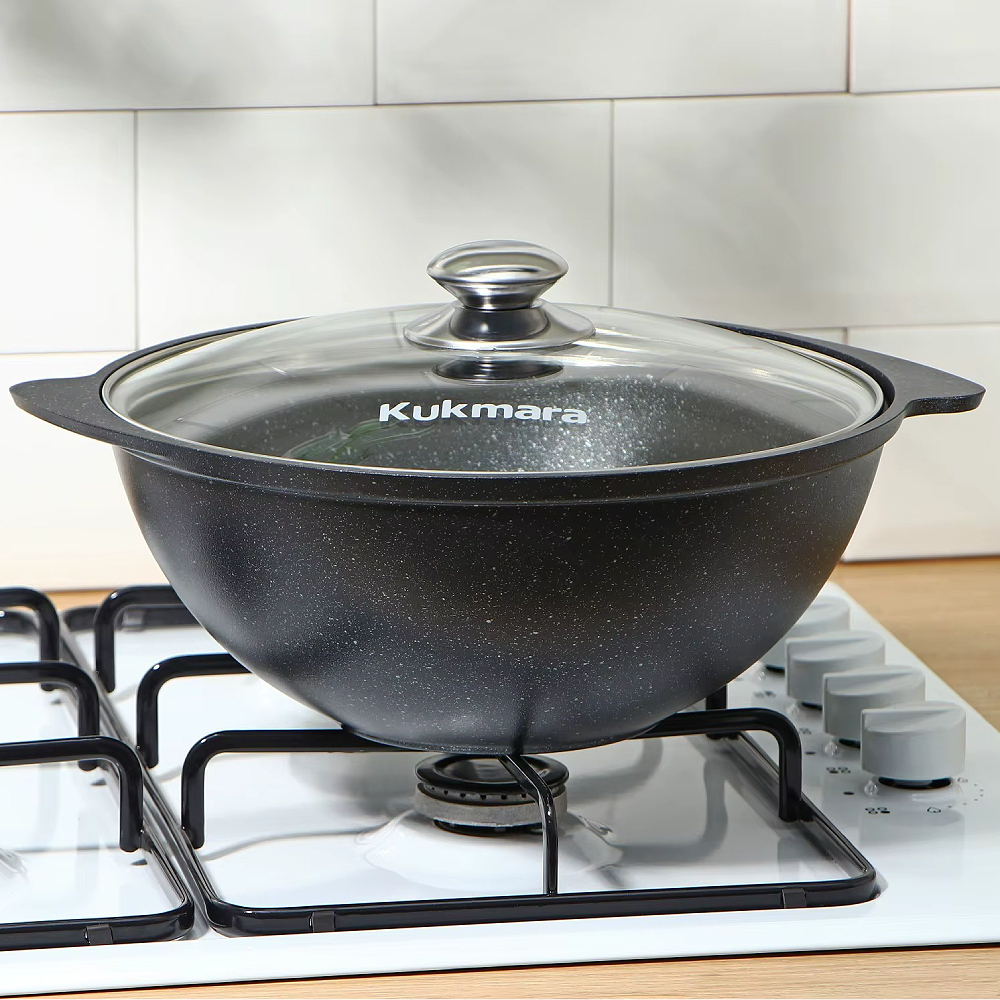 Алюминиевый казан 3,5 л. стекл. кр. АП Granit Ultra