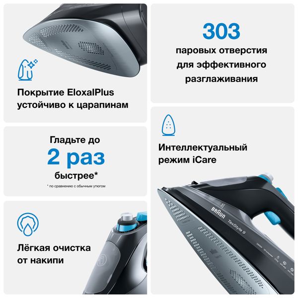 Утюг Braun TexStyle 9 SI9188 EBK