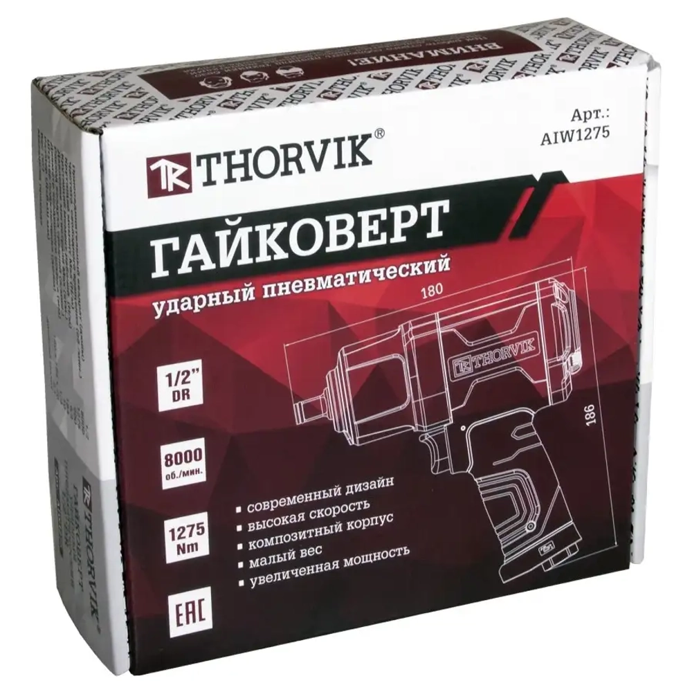 Гайковерт ударный пневматический 1/2"DR THORVIK AIW1275