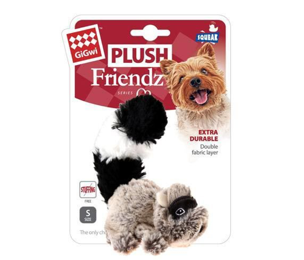 Gigwi PLUSH FRIENDZ игрушка для собак Енот с пищалкой 15 см
